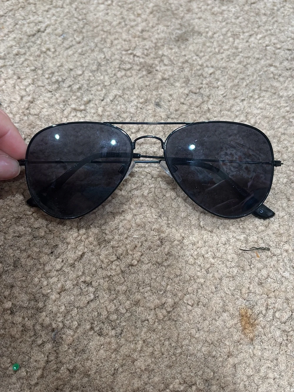 Men's Aviator Sunglasses - Black Frames, Dark Lenses